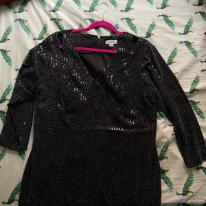 Calvin Klein black sequin midi dress